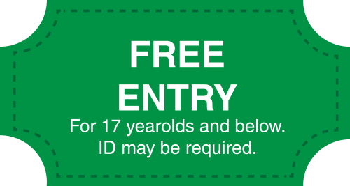 Free ticket icon, select if of the age of 17 or below.